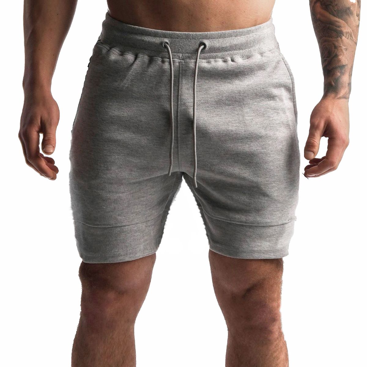 KUSSI COLLECTION - Short gym Slim fit essential Gray Algodon