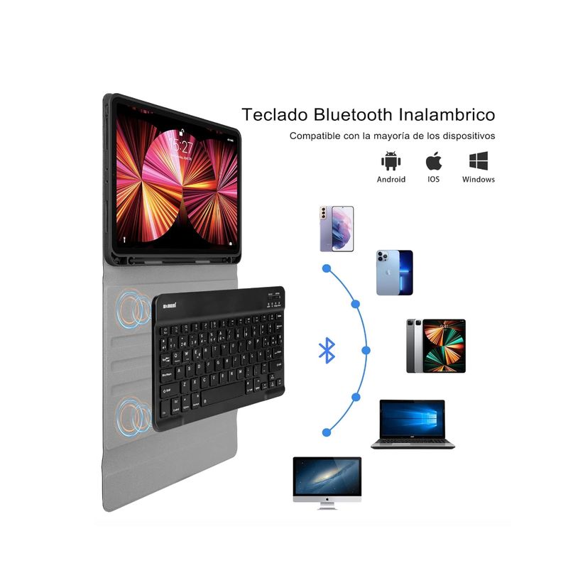 JOICO - Funda Con Teclado Lamina Para iPad 12.9 Con Ranura Negro