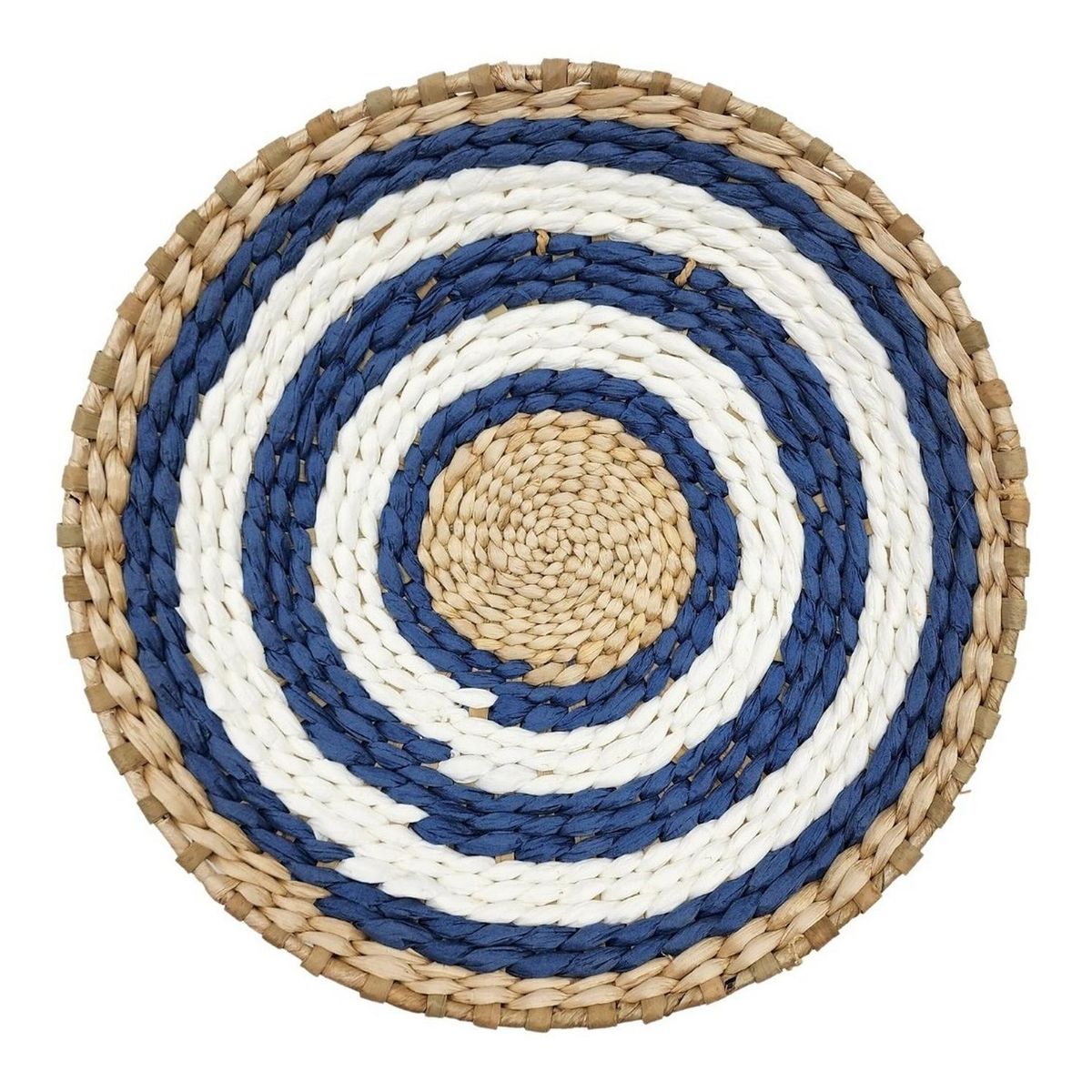 GENERICO - Circulo Decoración De Mimbre Para Pared Casa Terraza Variado - Azul