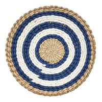 Circulo Decoración De Mimbre Para Pared Casa Terraza Variado - Azul