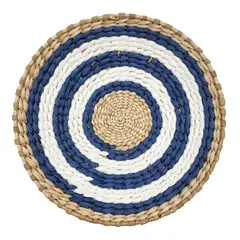 GENERICO - Circulo Decoración De Mimbre Para Pared Casa Terraza Variado - Azul
