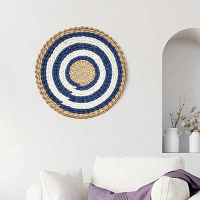 Imagen 2 del producto Circulo Decoración De Mimbre Para Pared Casa Terraza Variado - Azul