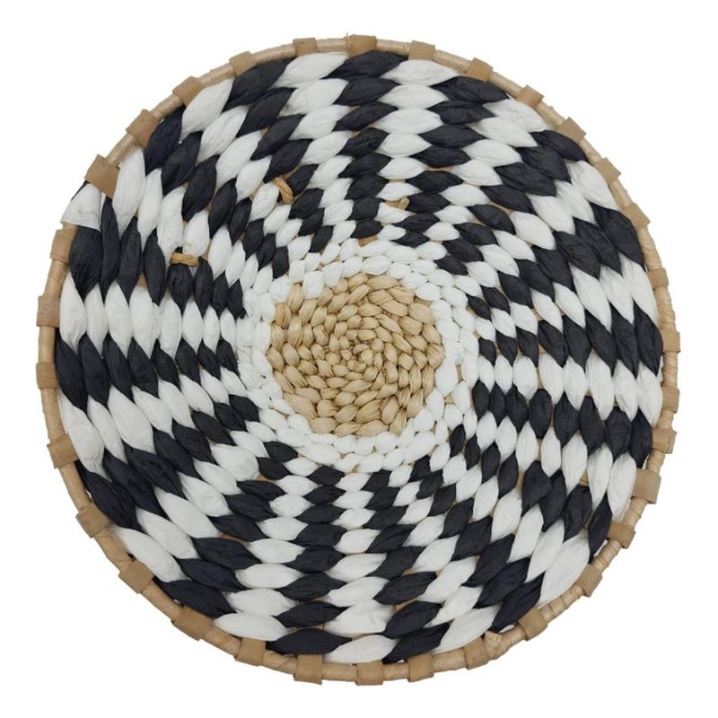GENERICO - Circulo Decoración De Mimbre Para Pared Casa Terraza Pequeño - Blanco