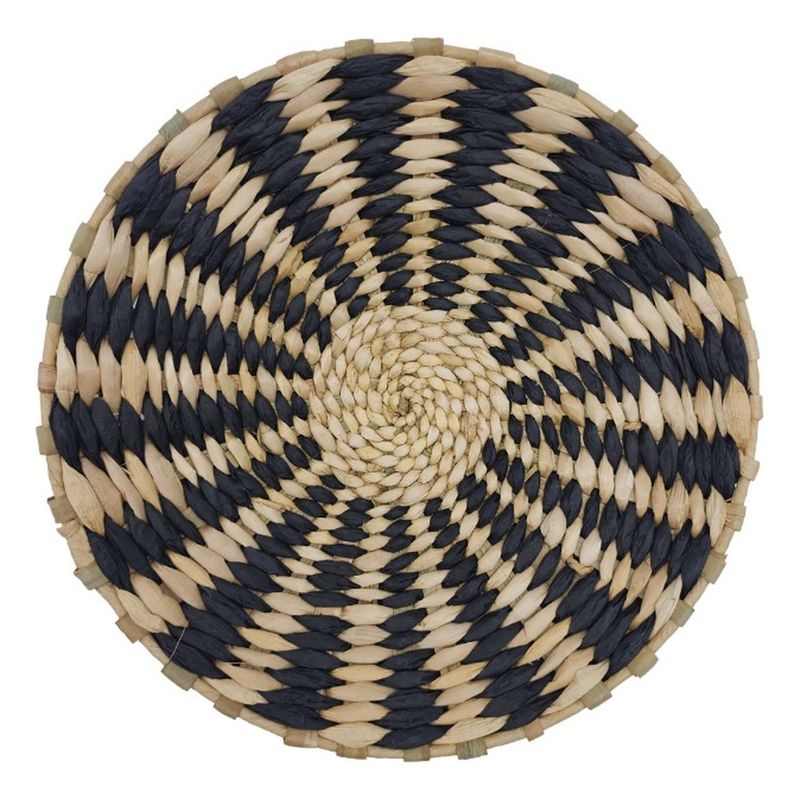 GENERICO - Circulo Decoración De Mimbre Para Pared Casa Terraza Mediano - Negro - Talla única