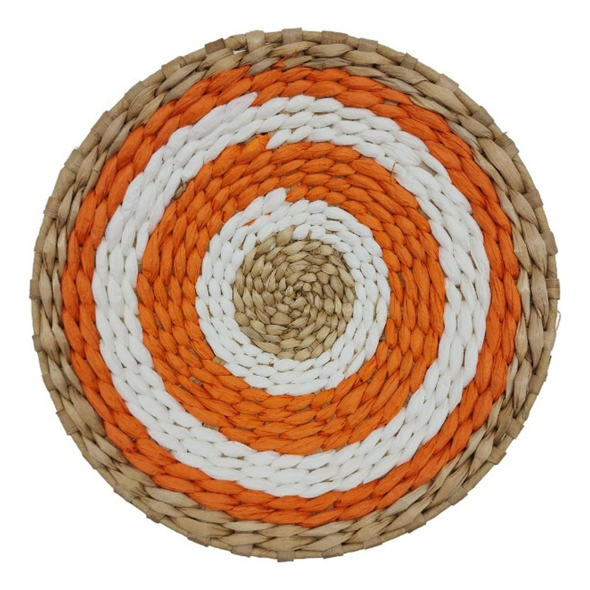 GENERICO - Circulo Decoración De Mimbre Para Pared Casa Terraza Mediano - Naranja - Talla única