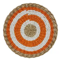Circulo Decoración De Mimbre Para Pared Casa Terraza Mediano - Naranja - Talla única