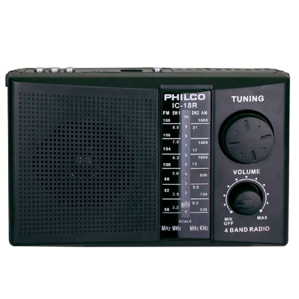 PHILCO - Radio Portatil Recargable AM/FM Philco IC-18R USB/SD Negro