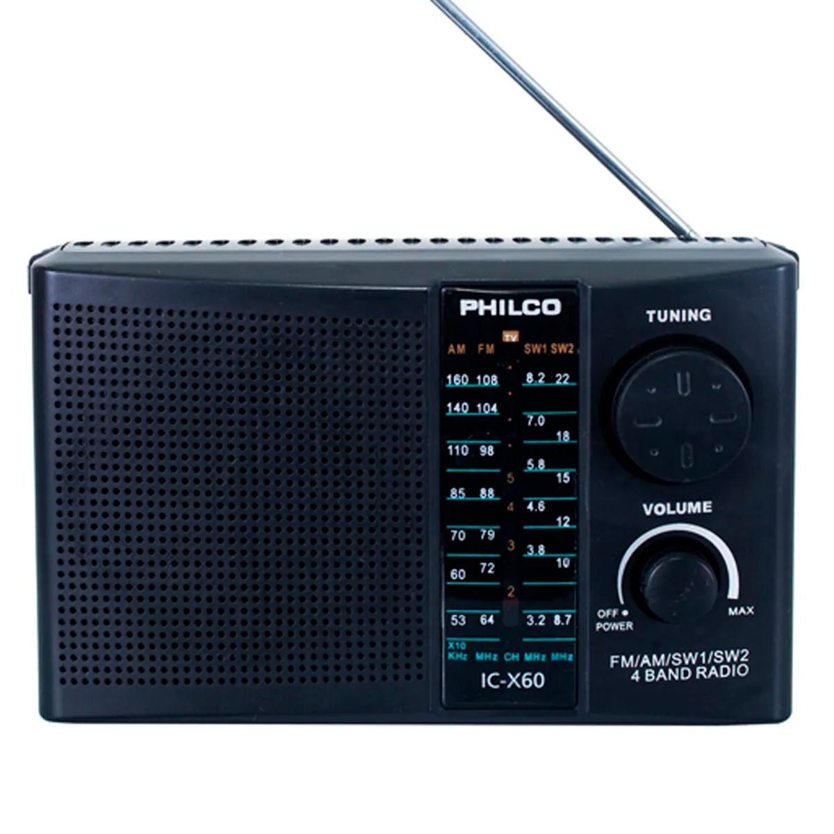 PHILCO - Radio Portatil Conexión 220V AM/FM/SW1/SW2 Philco IC-X60