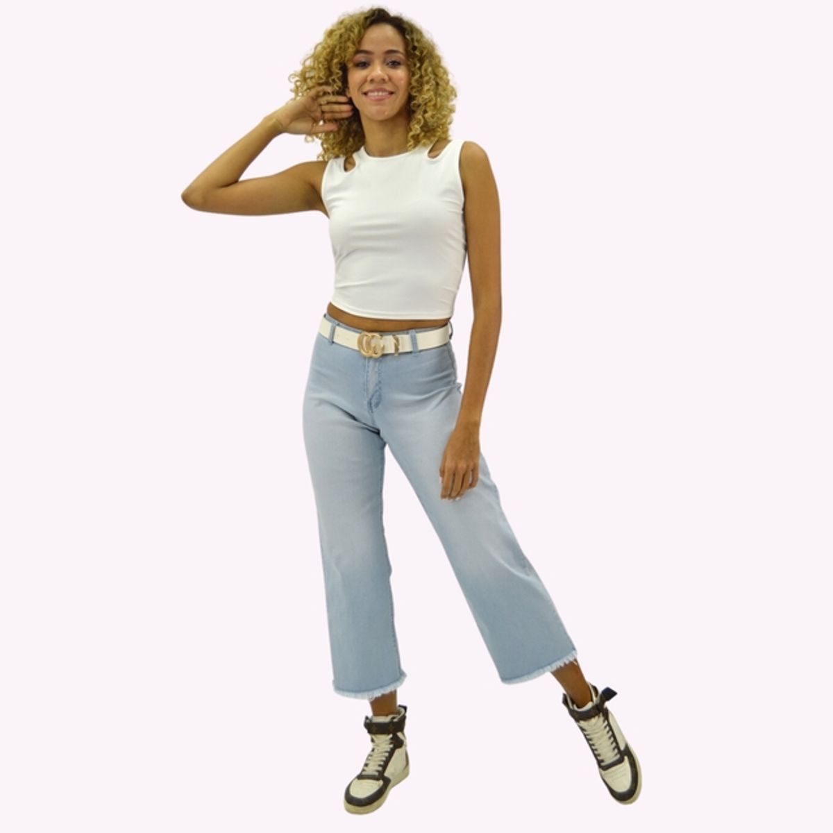 TENTATION - Jeans Cropped TA Push Up Dremel Azul