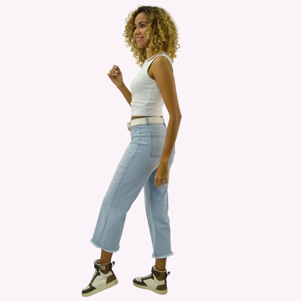 TENTATION - Jeans Cropped TA Push Up Dremel Azul