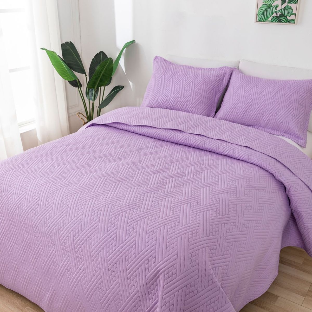 GENERICO - Cubrecama Quilt de Verano 2.0 Plaza Lila