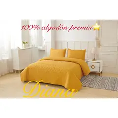 GENERICO - Cubrecama Quilt de Verano Premium KINGSUPERKING Amarillo