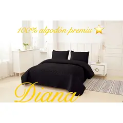 GENERICO - Cubrecama Quilt de Verano 2.0 Plaza Premium Negro