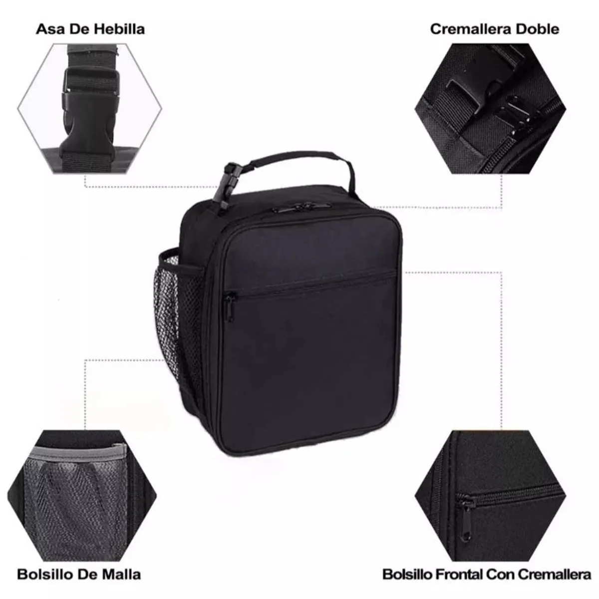 GENERICO - Lonchera Térmica Portátil Hombre Bolsa Del Almuerzo negra