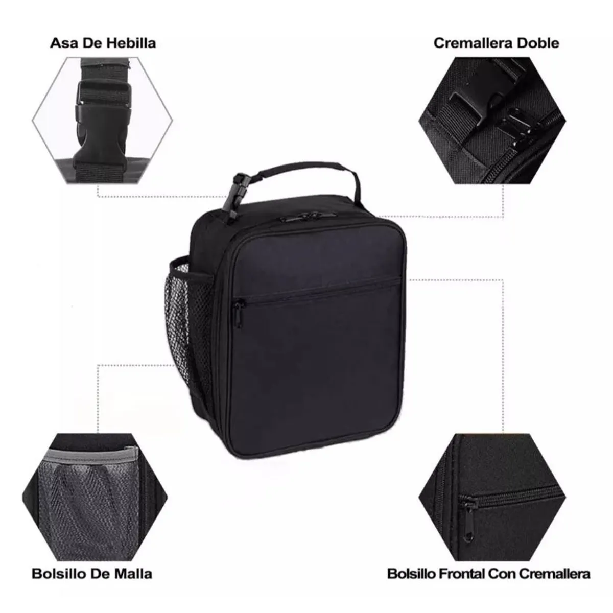 GENERICO - Lonchera Térmica Portátil Hombre Bolsa Del Almuerzo negra