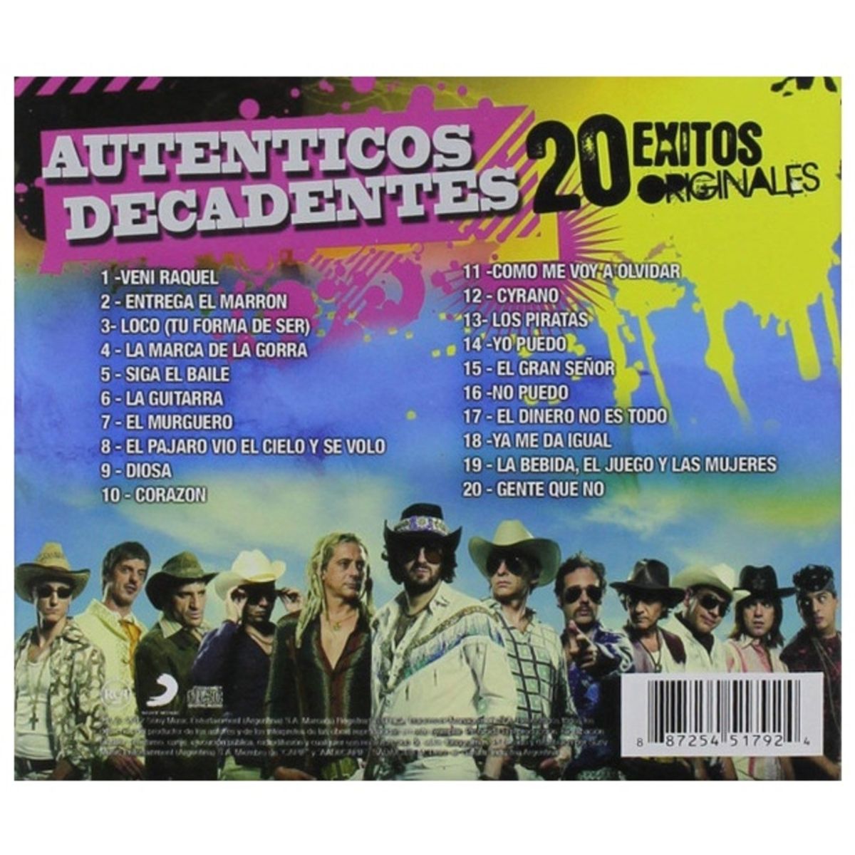 HITWAY MUSIC - AUTENTICOS DECADENTES - 20 EXITOS ORIGINALES - CD HITWAY MUSIC