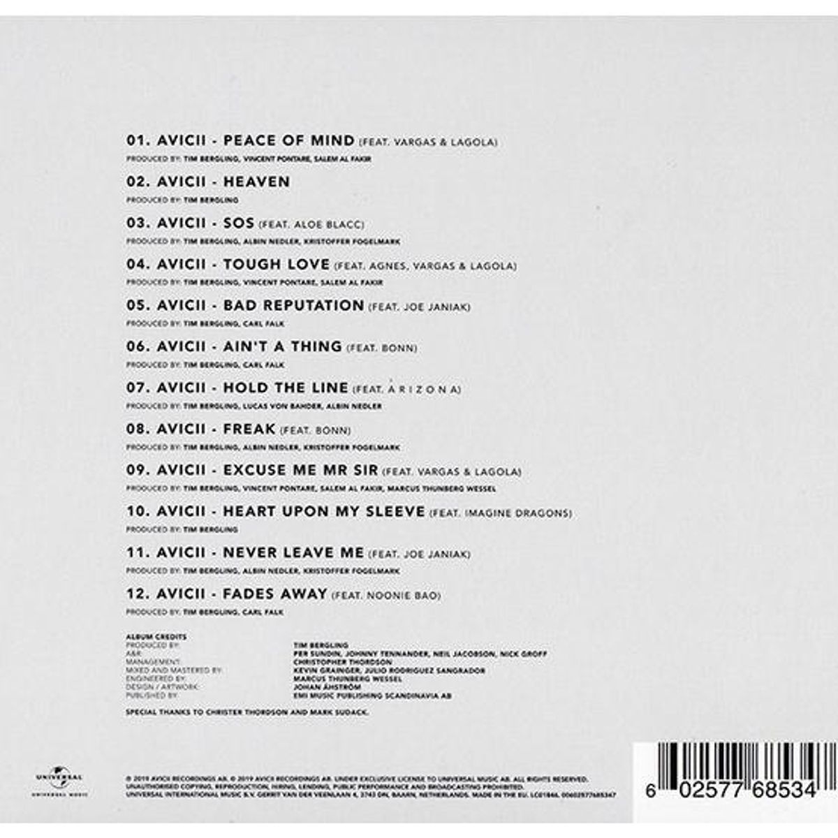 HITWAY MUSIC - AVICII - TIM - CD HITWAY MUSIC