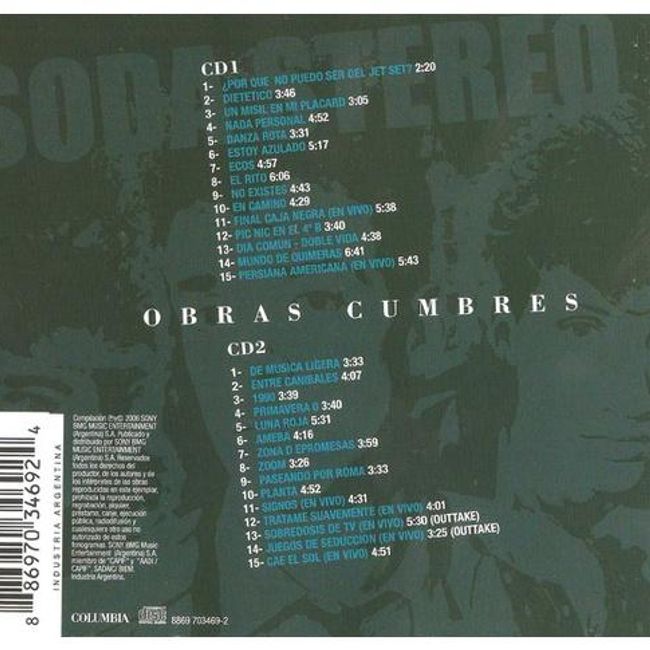 HITWAY MUSIC - SODA STEREO - OBRAS CUMBRES PARTE 2 (2CD) - CD HITWAY MUSIC