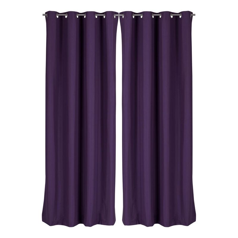 CLEMS CORTINAS - Pack 2 Cortina Tradicional 100% Blackout Morado