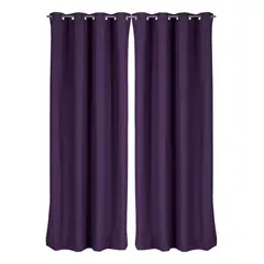 CLEMS CORTINAS - Pack 2 Cortina Tradicional 100% Blackout Morado