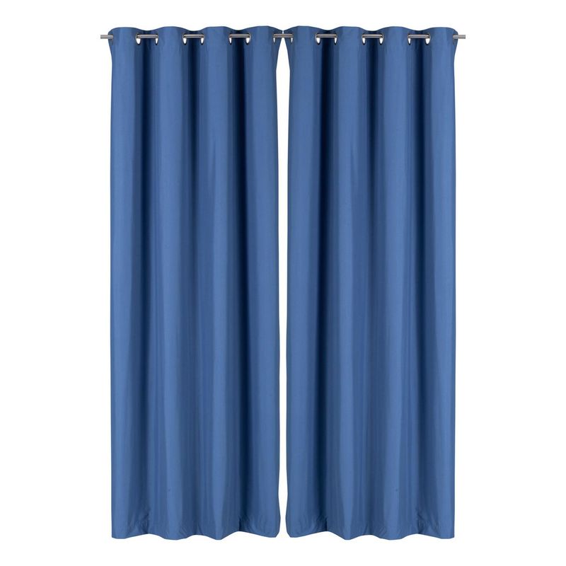 CLEMS CORTINAS - Pack 2 Cortina Tradicional 100% Blackout Azul