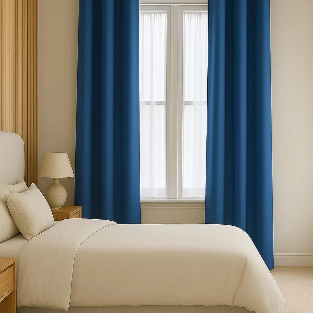 CLEMS CORTINAS - Cortina Tradicional 100% Blackout Azul