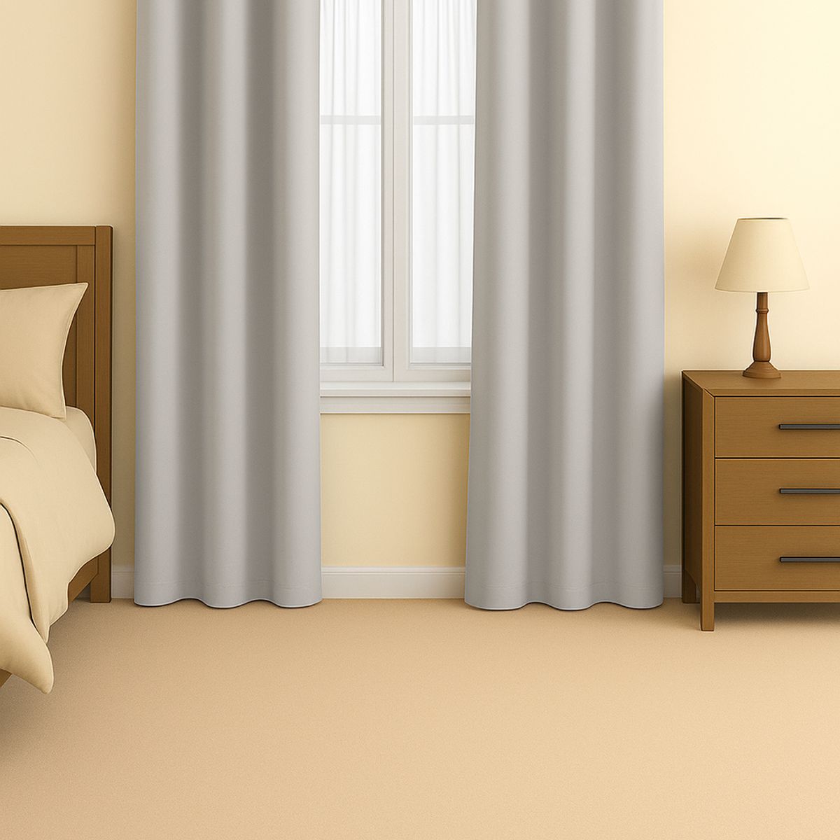 CLEMS CORTINAS - Cortina Tradicional 100% Blackout Marfil