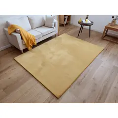 CLEMS CORTINAS - Alfombra Timmy Peluda Extra Suave Amarillo Gold 150x200