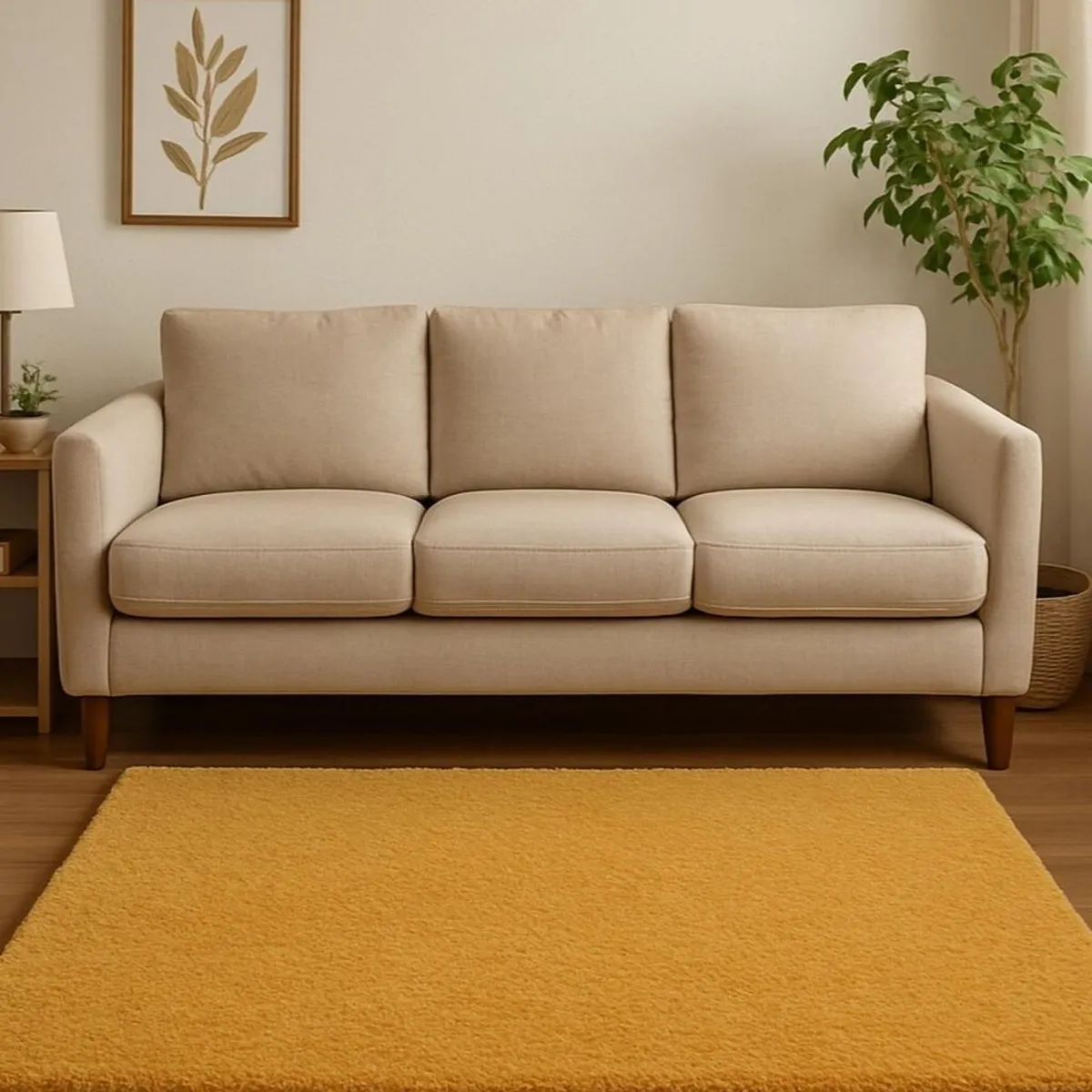 CLEMS CORTINAS - Alfombra Timmy Peluda Extra Suave Amarillo Gold 150x200