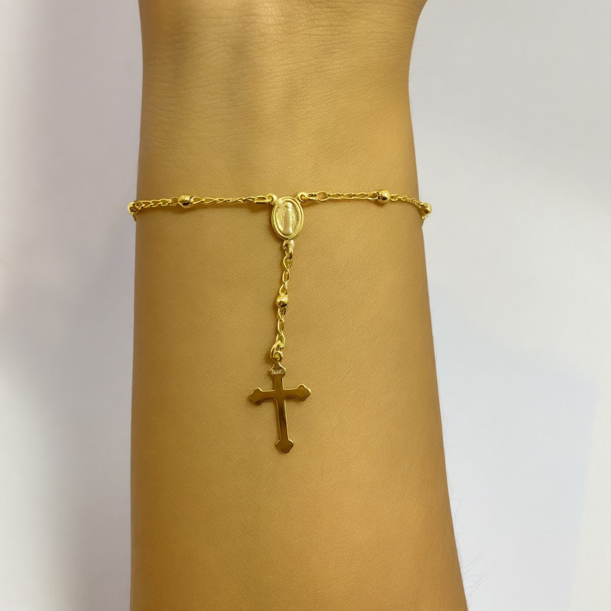 ANDREA COGGIOLA JOYAS - Pulsera Denario Bolitas Enchapado Oro 18K