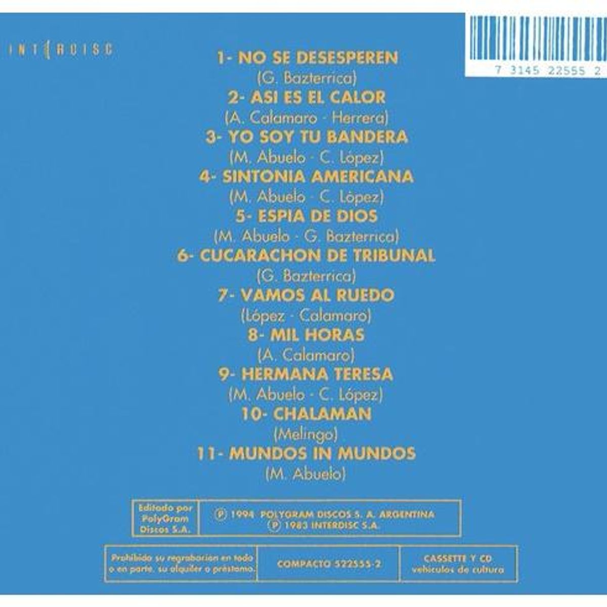 HITWAY MUSIC - ABUELOS DE LA NADA - VASOS Y BESOS - CD HITWAY MUSIC