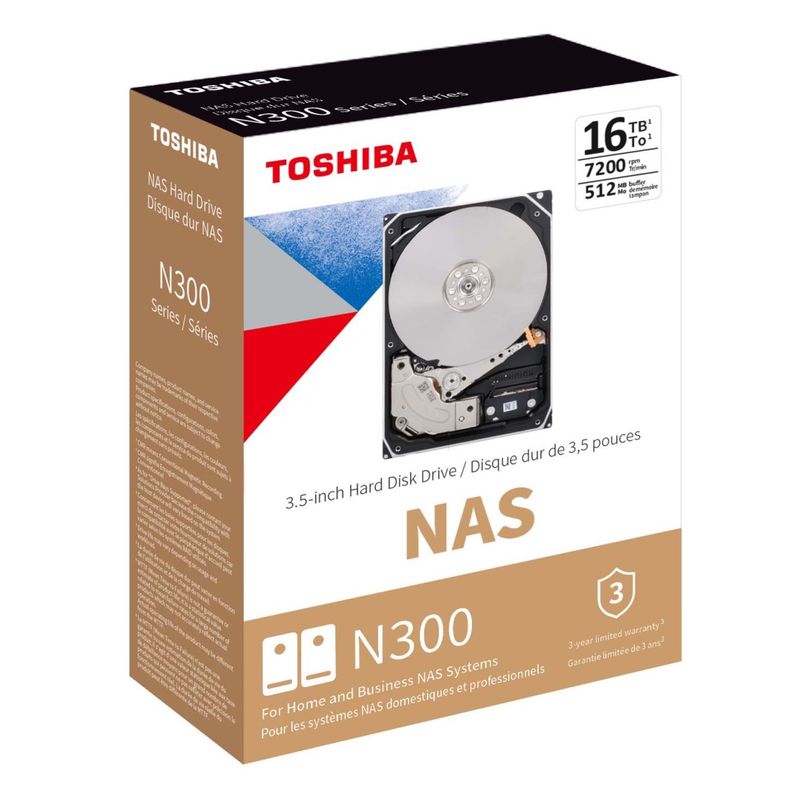 TOSHIBA - Toshiba Disco duro 16TB N300 Sistemas NAS HDWG31GXZSTA