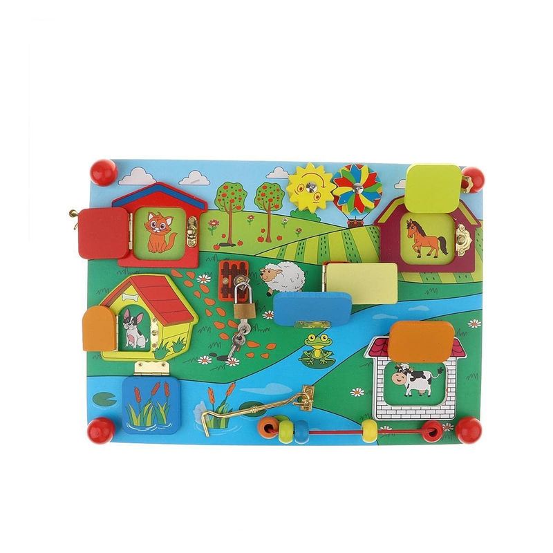 GENERICO - Tablero Didáctico Sensorial Montessori Pestillos Cerraduras