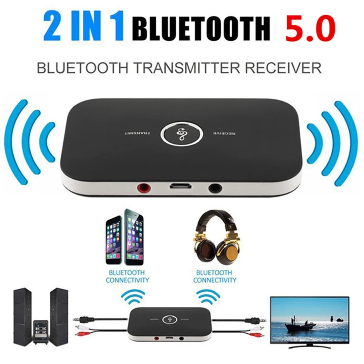GENERICO - Adaptador Receptor RX Transmisor TX Bluetooth 5