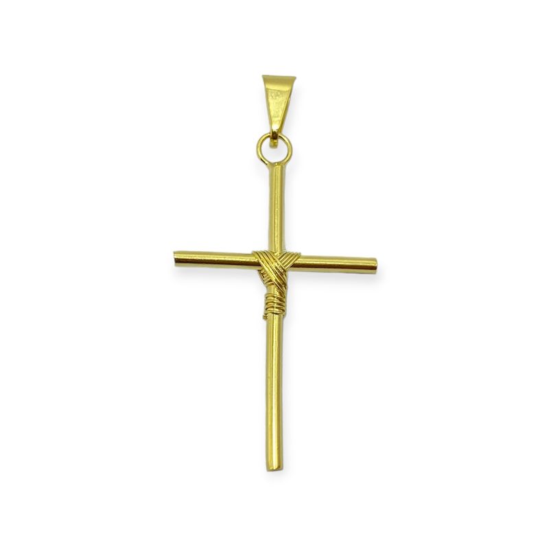 ANDREA COGGIOLA JOYAS - Colgante Cruz Manto Grande Enchapado Oro 18K
