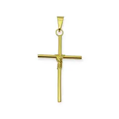 ANDREA COGGIOLA JOYAS - Colgante Cruz Manto Grande Enchapado Oro 18K