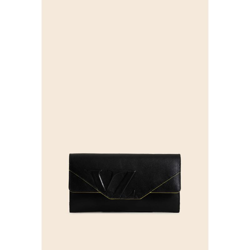 VELEZ - Vélez Billetera Porta Chequera Cuero Mujer Monogram Negro
