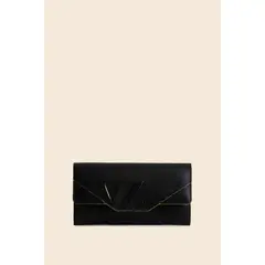 VELEZ - Vélez Billetera Porta Chequera Cuero Mujer Monogram Negro