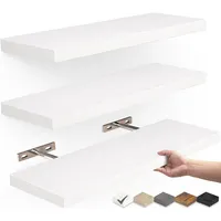 Repisas Flotantes De Madera Estante MDF Premium Blanco Pack x3