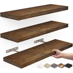 GENERICO - Repisas Flotantes De Madera Estante MDF Premium Rústico Pack x3