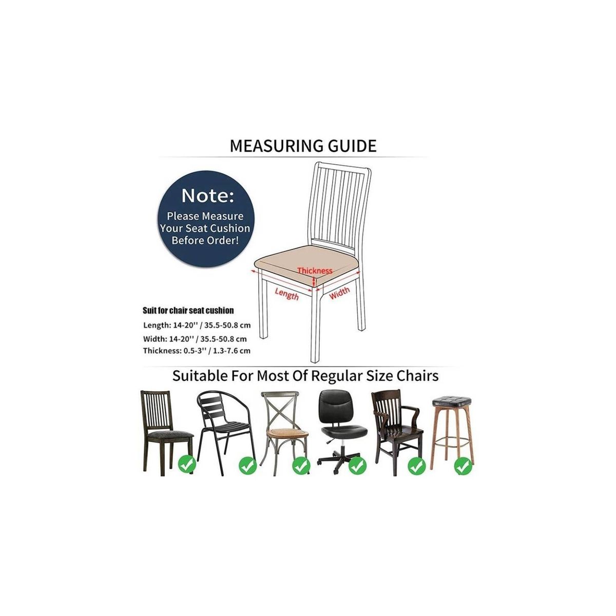 GENERICO - Set De 6 Funda De Asiento Para Silla De Comedor