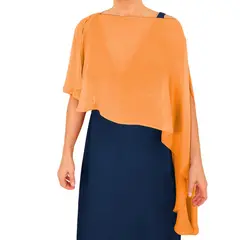 MARIA PASKARO - Tapado Capa Multiforma Catania Naranjo Chiffon