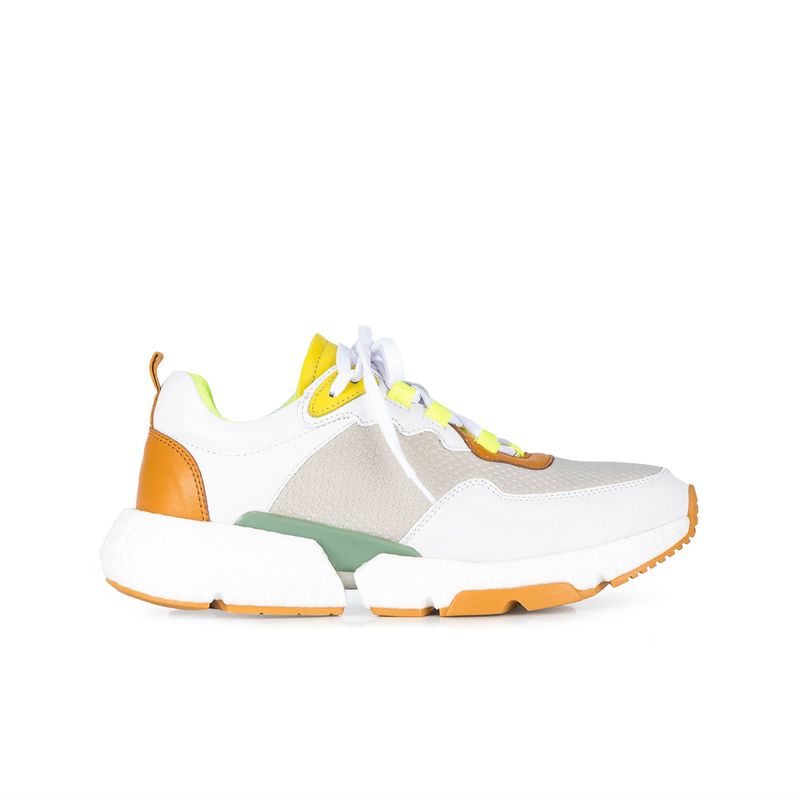 VELEZ - Vélez Zapatillas Citrino Cuero y Neopreno Para Mujer Blanco