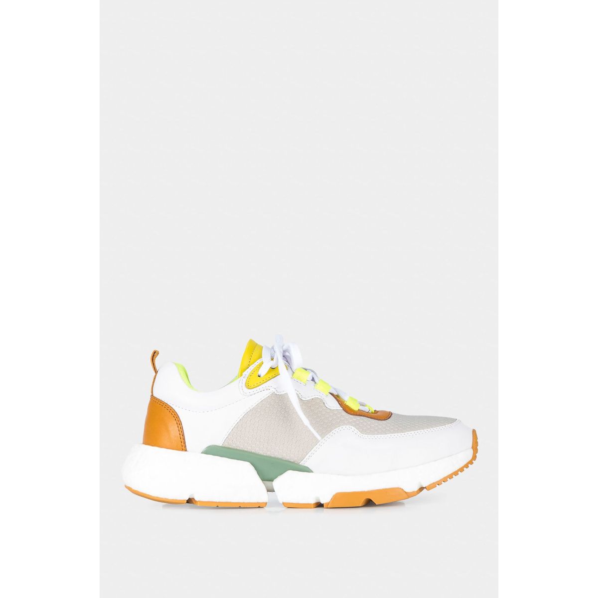 VELEZ - Vélez Zapatillas Citrino Cuero y Neopreno Para Mujer Blanco