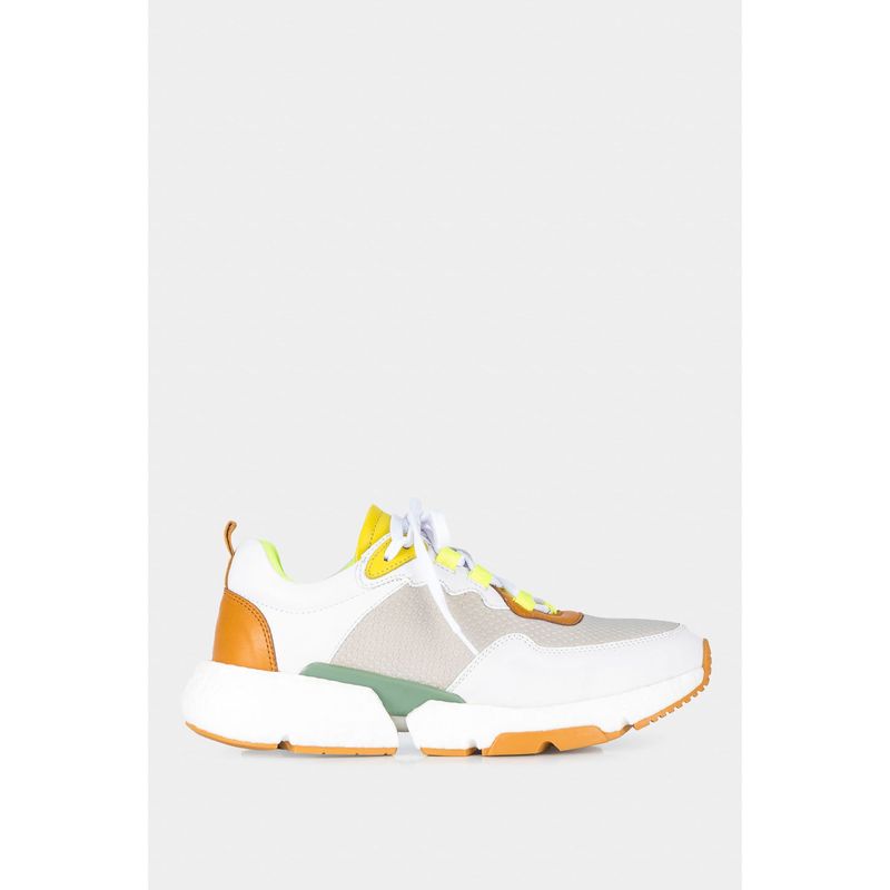 VELEZ - Vélez Zapatillas Citrino Cuero y Neopreno Para Mujer Blanco