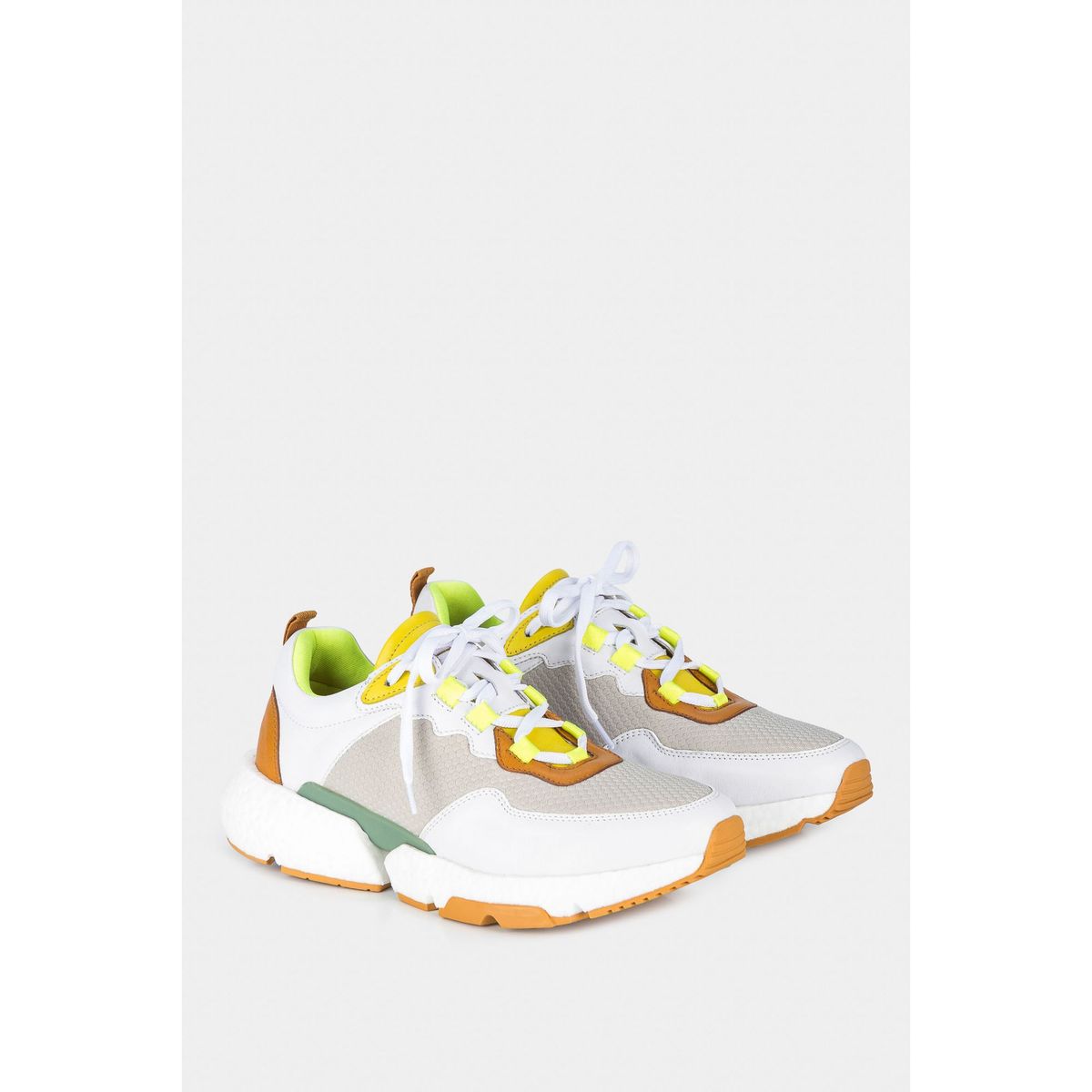 VELEZ - Vélez Zapatillas Citrino Cuero y Neopreno Para Mujer Blanco