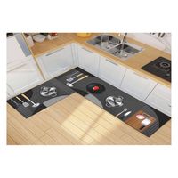 Pack 2 Alfombra De Cocina Antideslizante Piso Entrada De Hogar