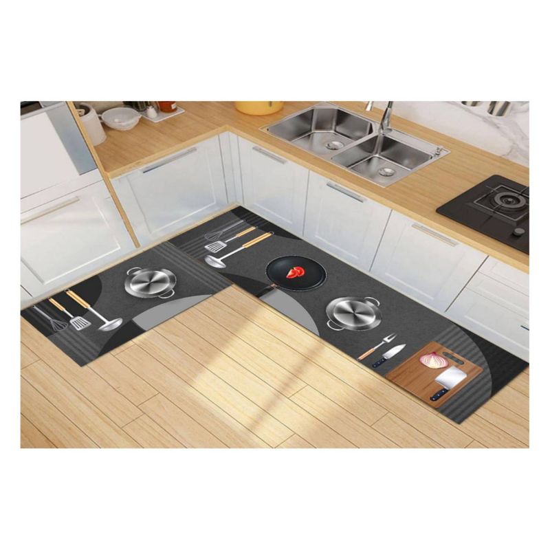 GENERICO - Pack 2 Alfombra De Cocina Antideslizante Piso Entrada De Hogar