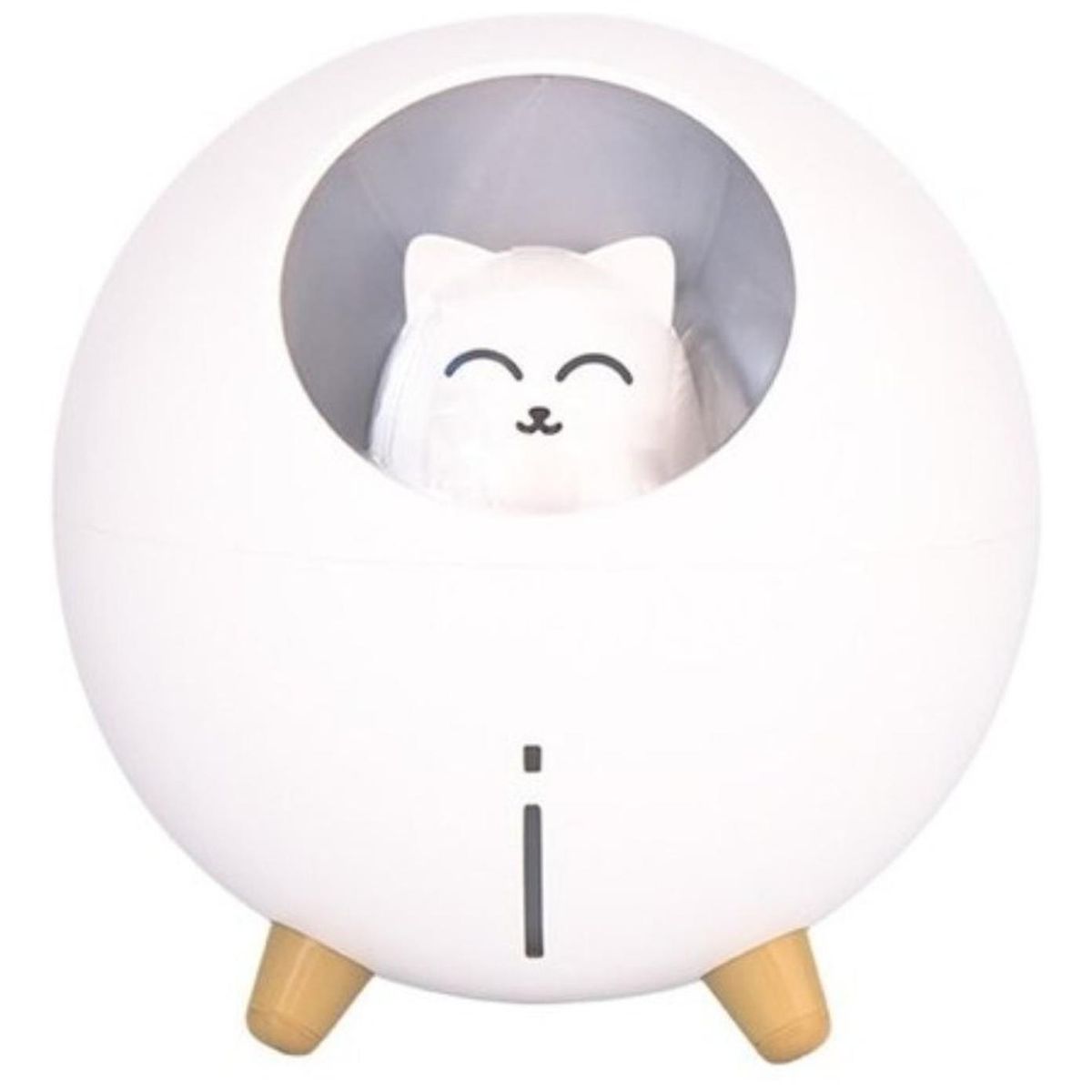GENERICO - Humidificador Usb De Gatito Redondo Kawaii Vaporizador - Blanco