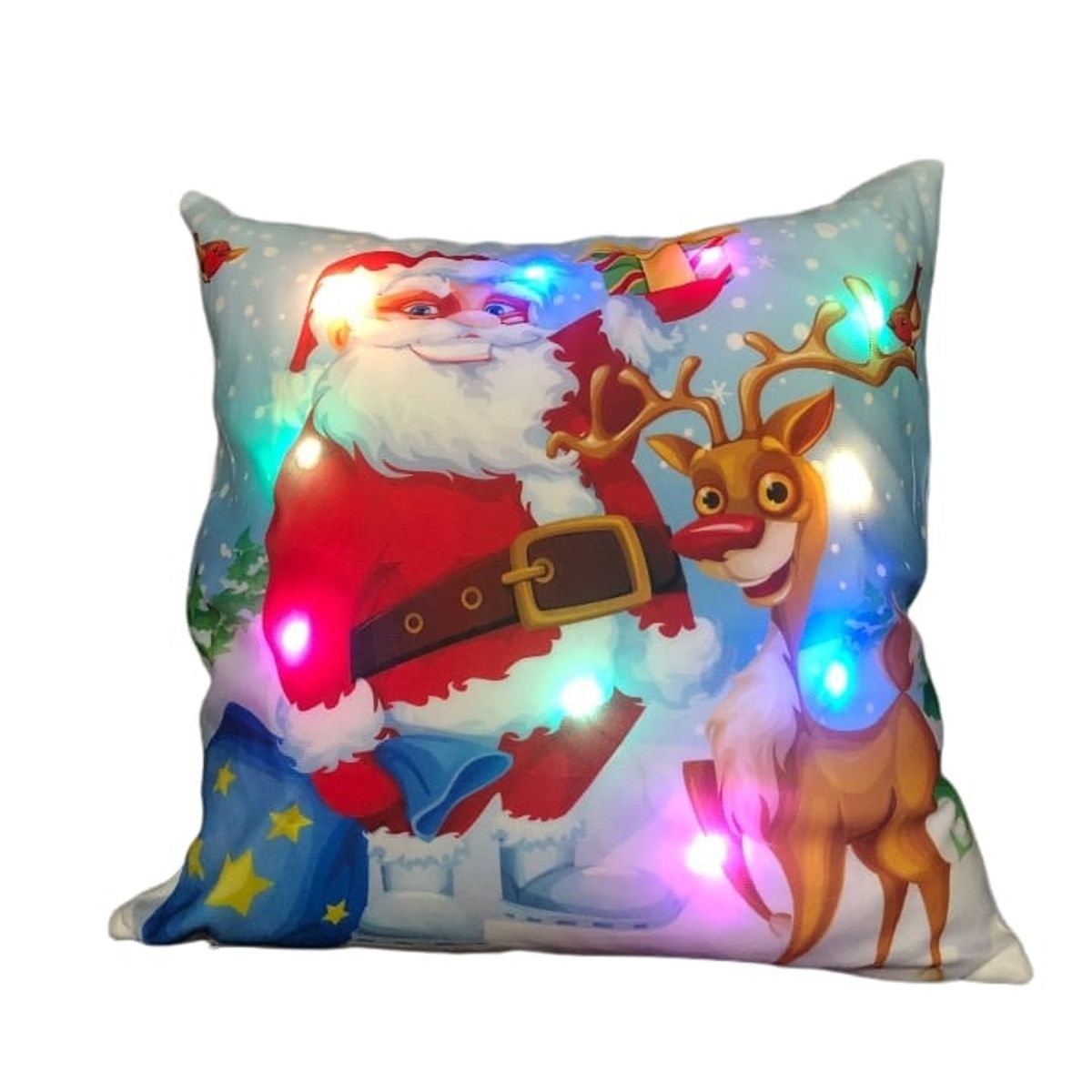 Pack 2  Fundas Para Cojín Navidad Con Luces Led Buena Calidad, marca GENERICO - Foto Principal